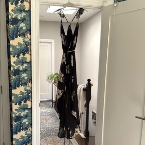 Lulus Black Floral Maxi Dress